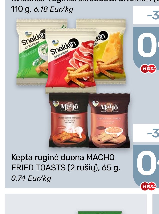 Kvietiniai-ruginiai skrebučiai SNEKKIN, 110 g