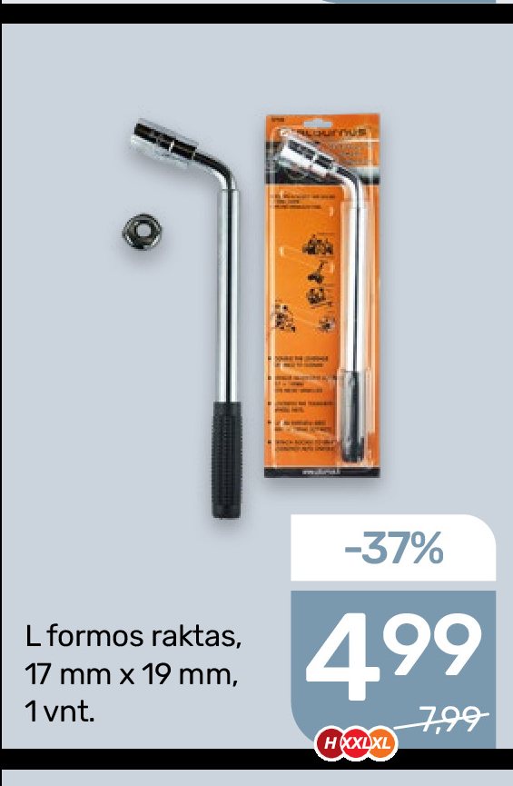 L formos raktas, 17 mm