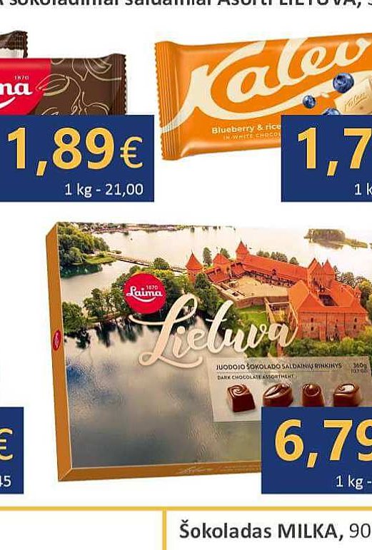 LAIMA juodasis šokoladas Vilnius, 90 g
