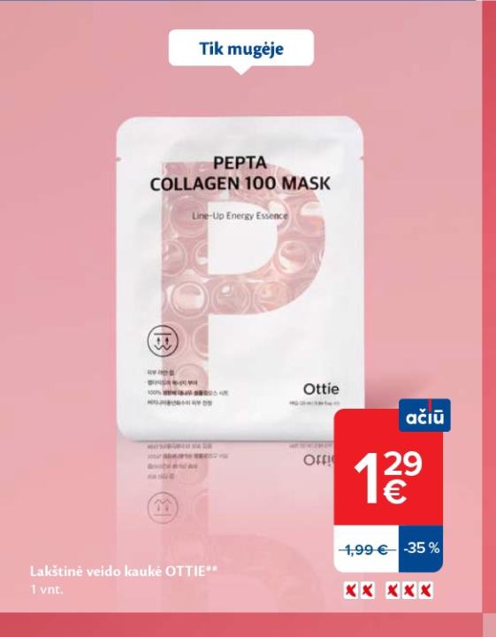 Lakštinė veido kaukė OTTIE, 1 vnt