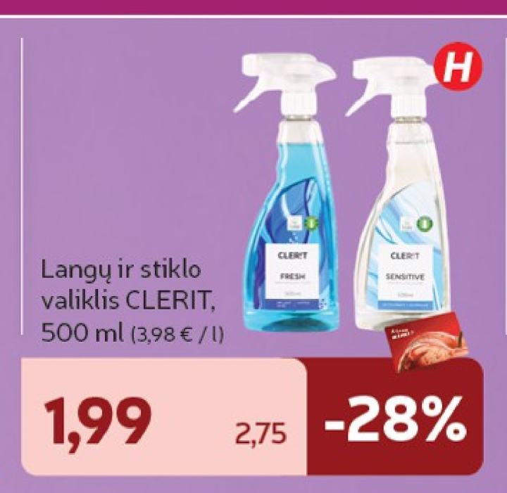 Langų ir stiklo valiklis CLERIT, 500 ml