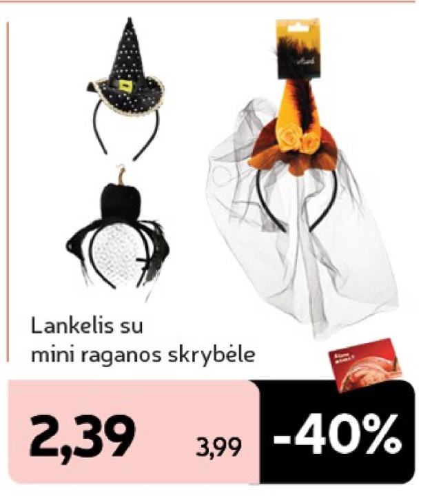 Lankelis su mini raganos skrybėle