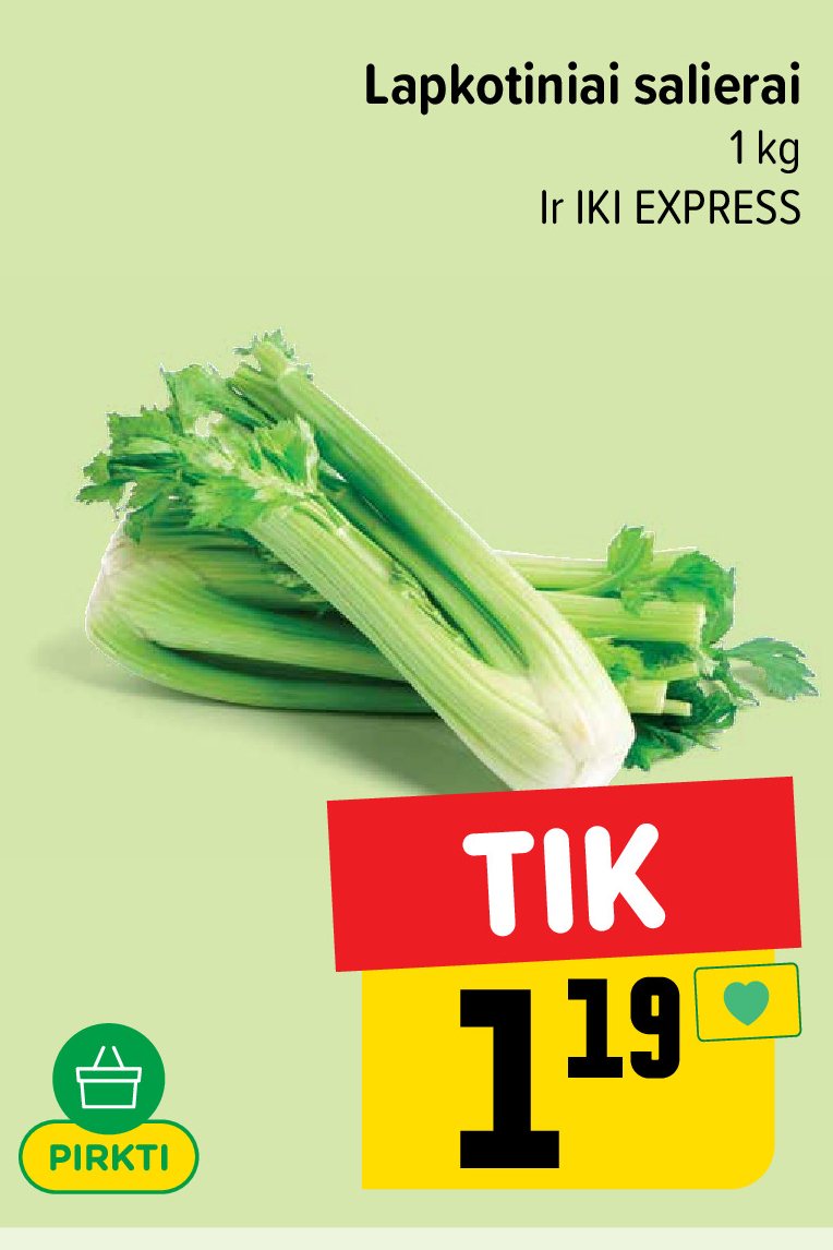 Lapkotiniai salierai, 1 kg