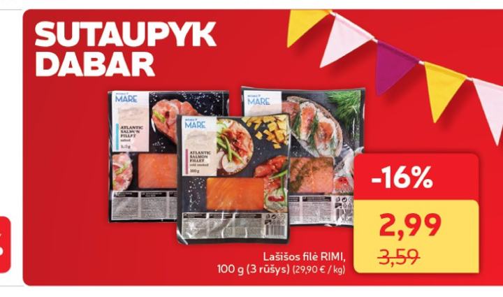 Lašišos filė RIMI, 100 g