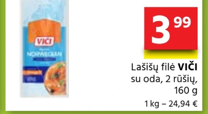 Lašišų filė VIČI su oda, 160 g