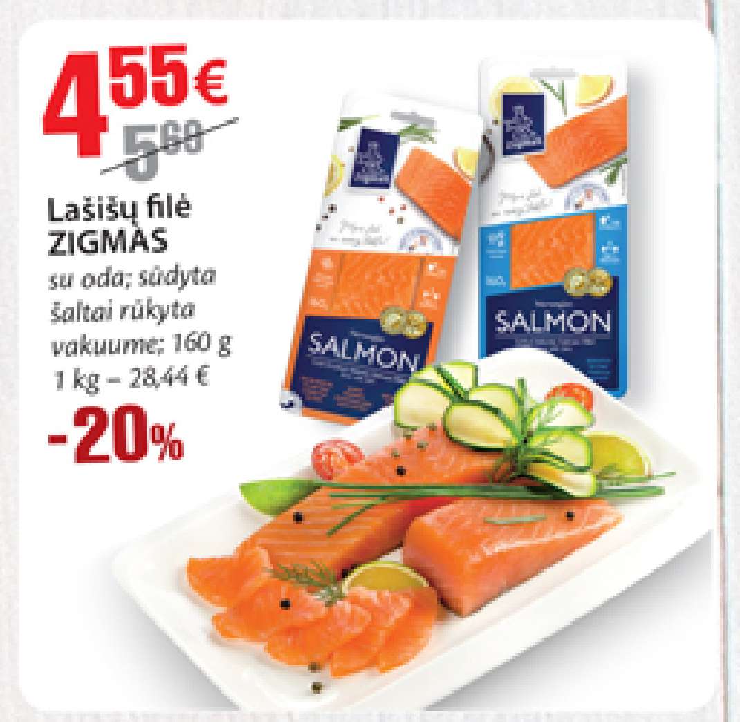 Lašišų filė ZIGMAS, 160 g