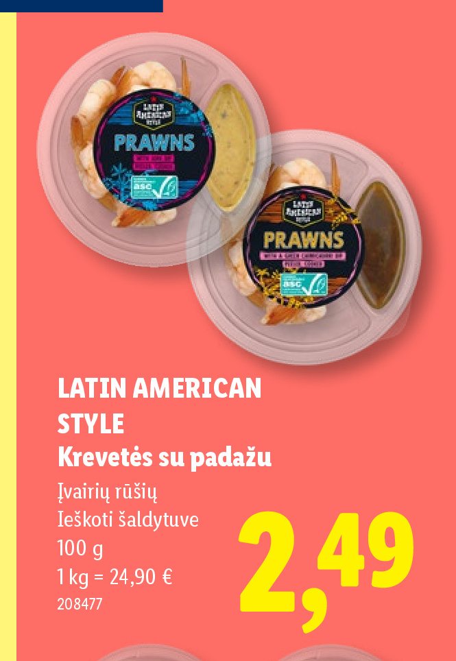 LATIN AMERICAN STYLE Krevetės su padažu, 100 g
