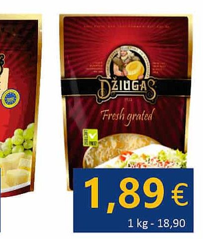 Laužytas kietasis sūris DŽIUGAS MILD, 100 g
