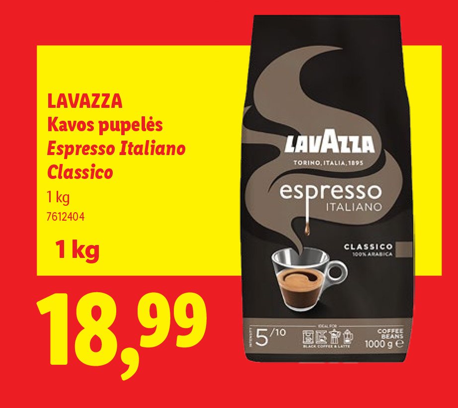 LAVAZZA Kavos pupelės Espresso Italiano Classico, 1 kg