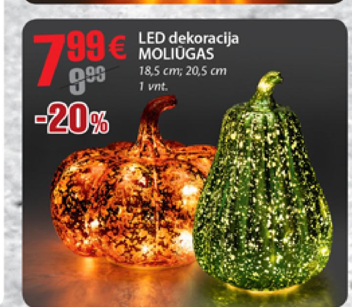 LED dekoracija MOLIŪGAS, 18.5 cm