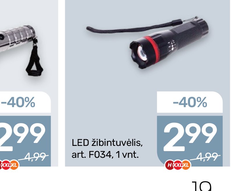 LED žibintuvėlis, 1 vnt