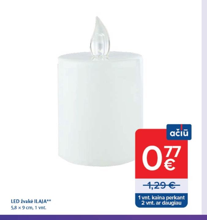 LED žvakė ILAJA, 5.8 x 9 cm