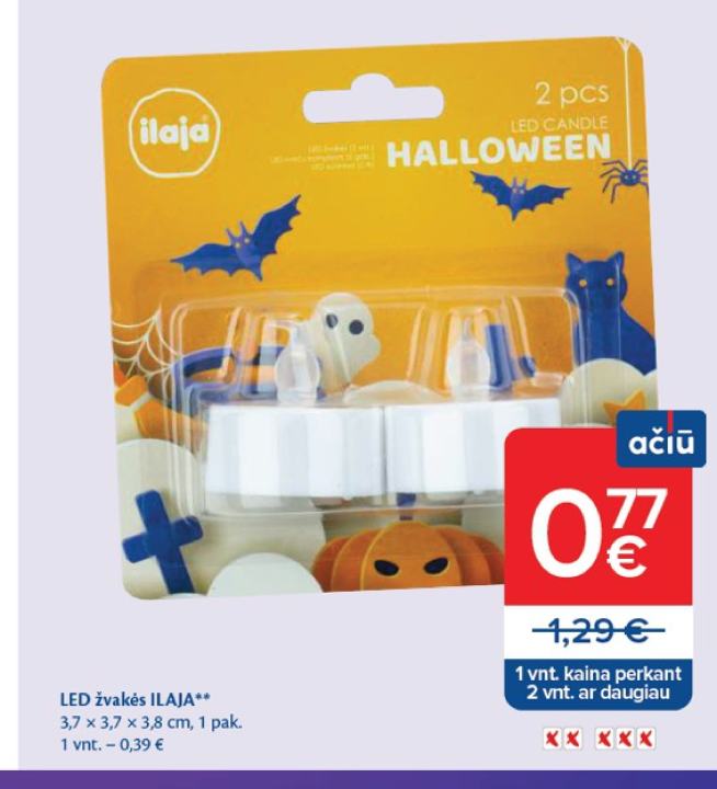 LED žvakės ILAJA, 3.7 x 3.8 cm