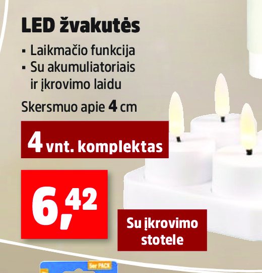 LED žvakutės, 4 cm