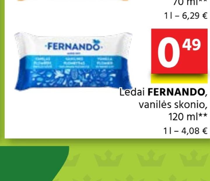 Ledai FERNANDO vanilės skonio, 120 ml