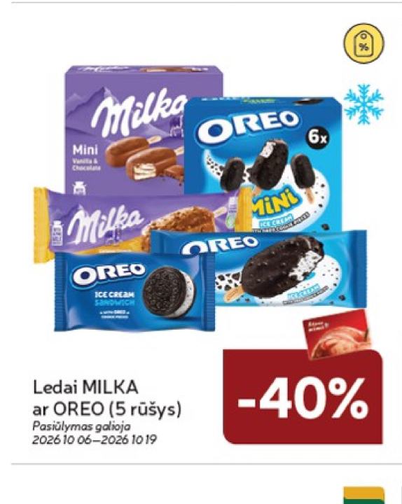 Ledai MILKA ar OREO