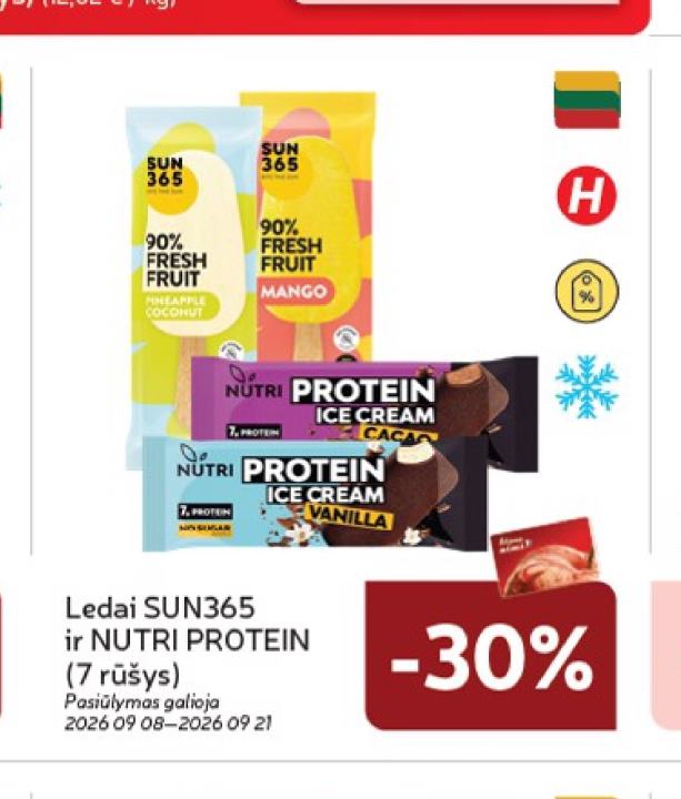 Ledai SUN365 ir NUTRI PROTEIN
