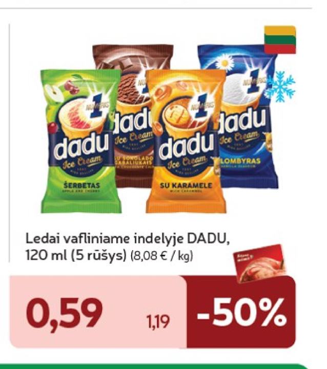 Ledai vafliniame indelyje DADU, 120 ml