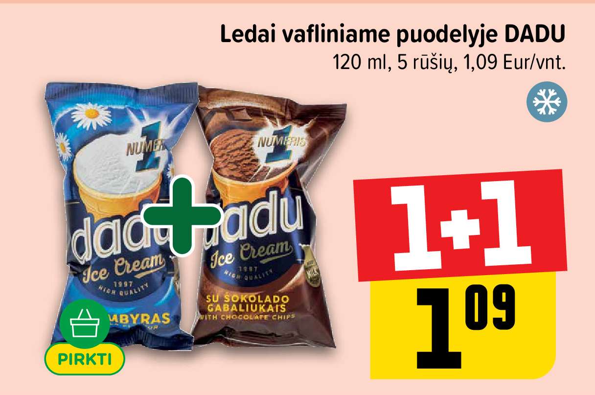 Ledai vafliniame puodelyje DADU, 120 ml