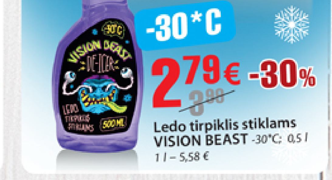Ledo tirpiklis stiklams VISION BEAST, 0.5 l