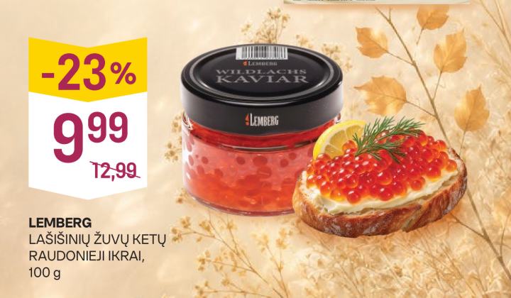LEMBERG LAŠIŠINIŲ ŽUVŲ KETŲ RAUDONIEJI IKRAI, 100 g
