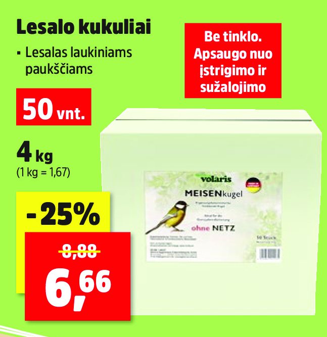 Lesalo kukuliai, 50 vnt