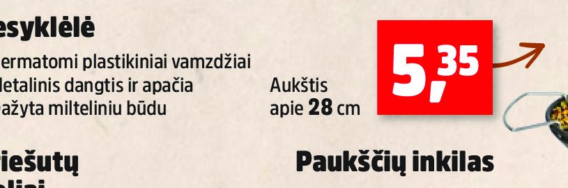 Lesyklėlė, 28 cm