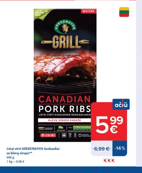 Lėtai virti KREKENAVOS šonkauliai su klevų sirupu, 600 g