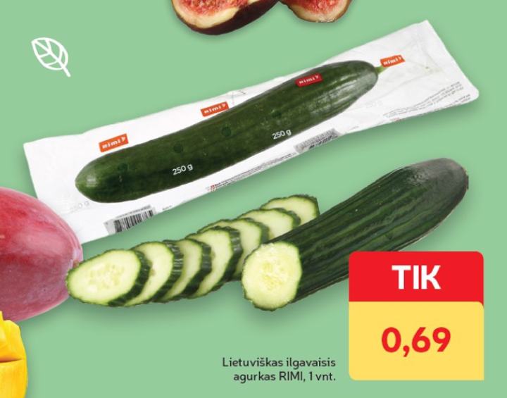 Letuviškas ilgavaisis agurkas RIMI, 1 vnt