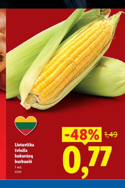 Lietuviška šviežia kukurūzų burbuolė, 1 vnt