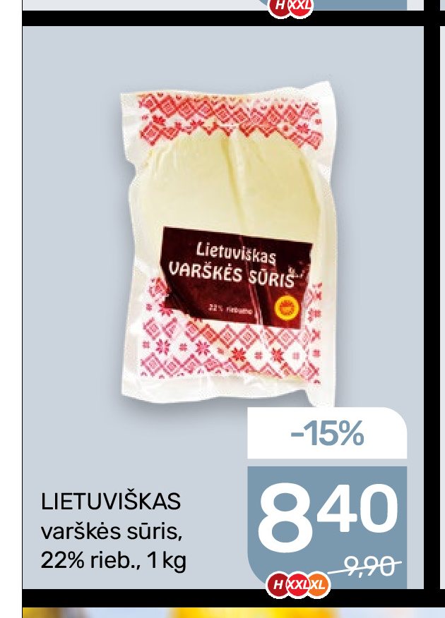 LIETUVIŠKAS varškės sūris, 1 kg