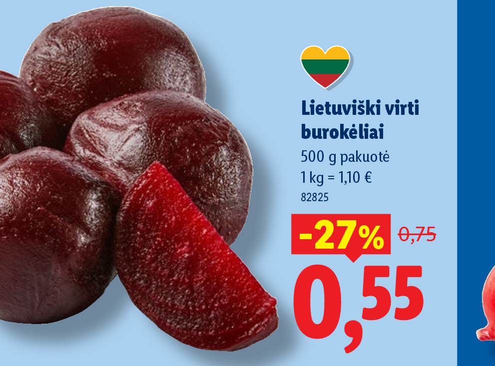 Lietuviški virti burokėliai, 500 g