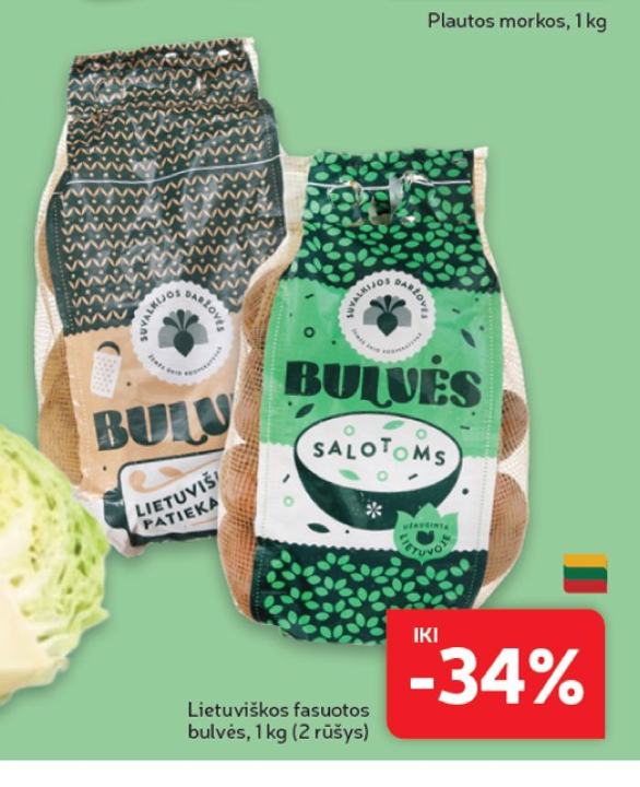 Lietuviškos fasuotos bulvės, 1 kg