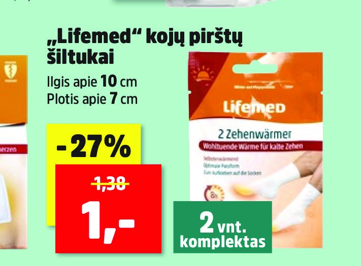 „Lifemed“ kojų pirštų šiltukai, 2 vnt