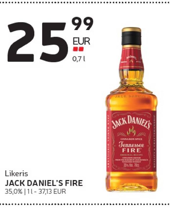 Likeris JACK DANIEL'S FIRE, 0.7 l