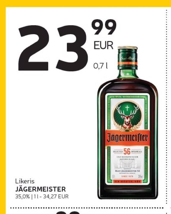 Likeris JÄGERMEISTER, 0.7 l