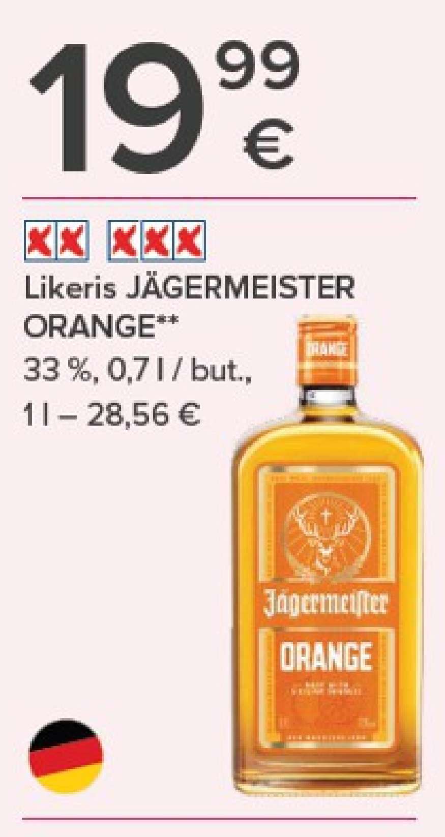 Likeris JÄGERMEISTER ORANGE, 0.7 l
