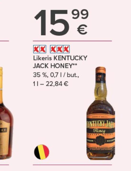 Likeris KENTUCKY JACK HONEY, 0.7 l