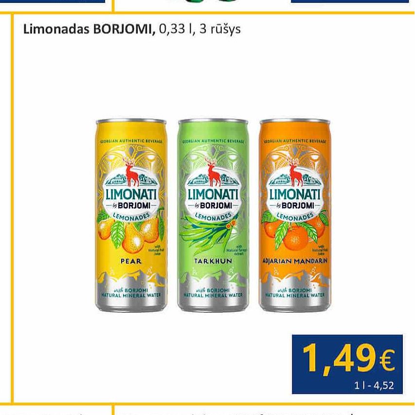 Limonadas BORJOMI, 0.33 l