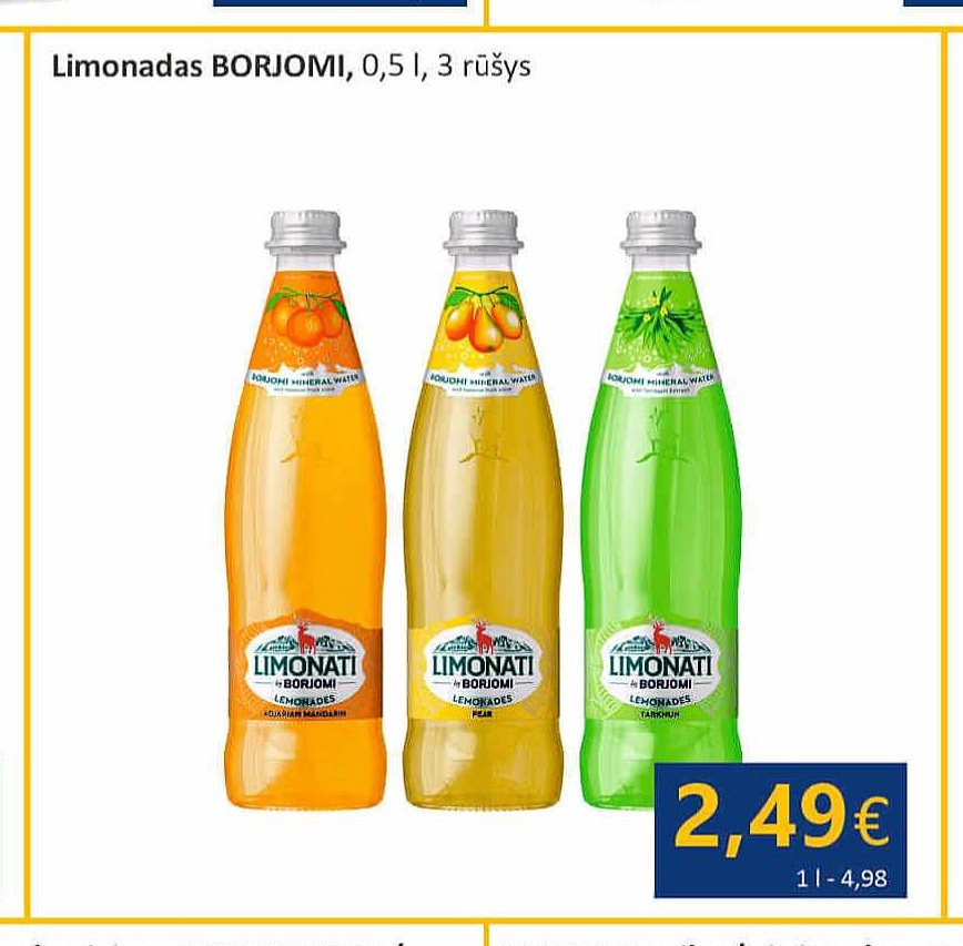 Limonadas BORJOMI, 0.5 l