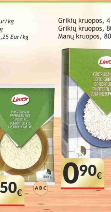 LIMOR Ryžiai plikyti, 800 g