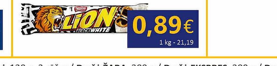 LION Black&White vaflinis batonėlis, 42 g