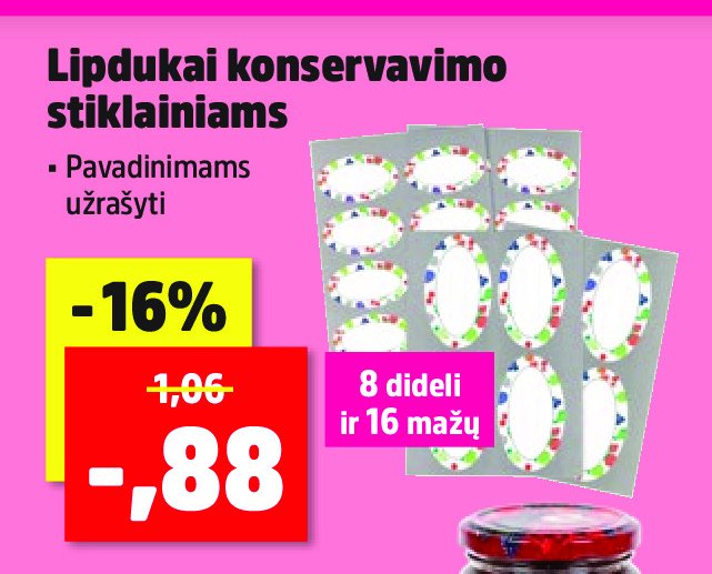 Lipdukai konservavimo stiklainiams