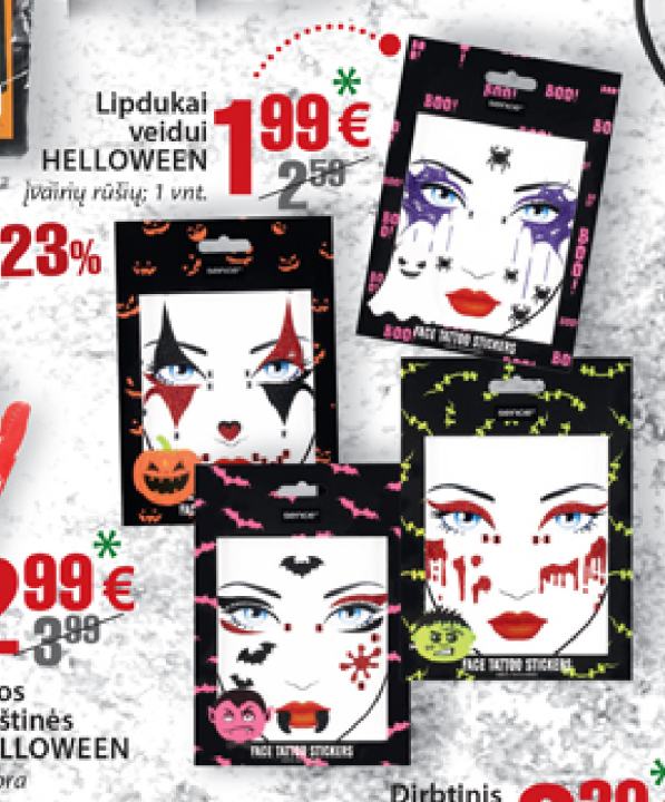 Lipdukai veidui HELLOWEEN, 1 vnt