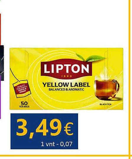 LIPTON YELLOW LABEL, 50 vnt