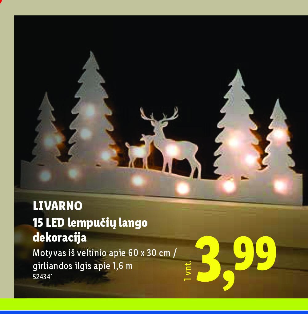 LIVARNO 15 LED lempučių lango dekoracija