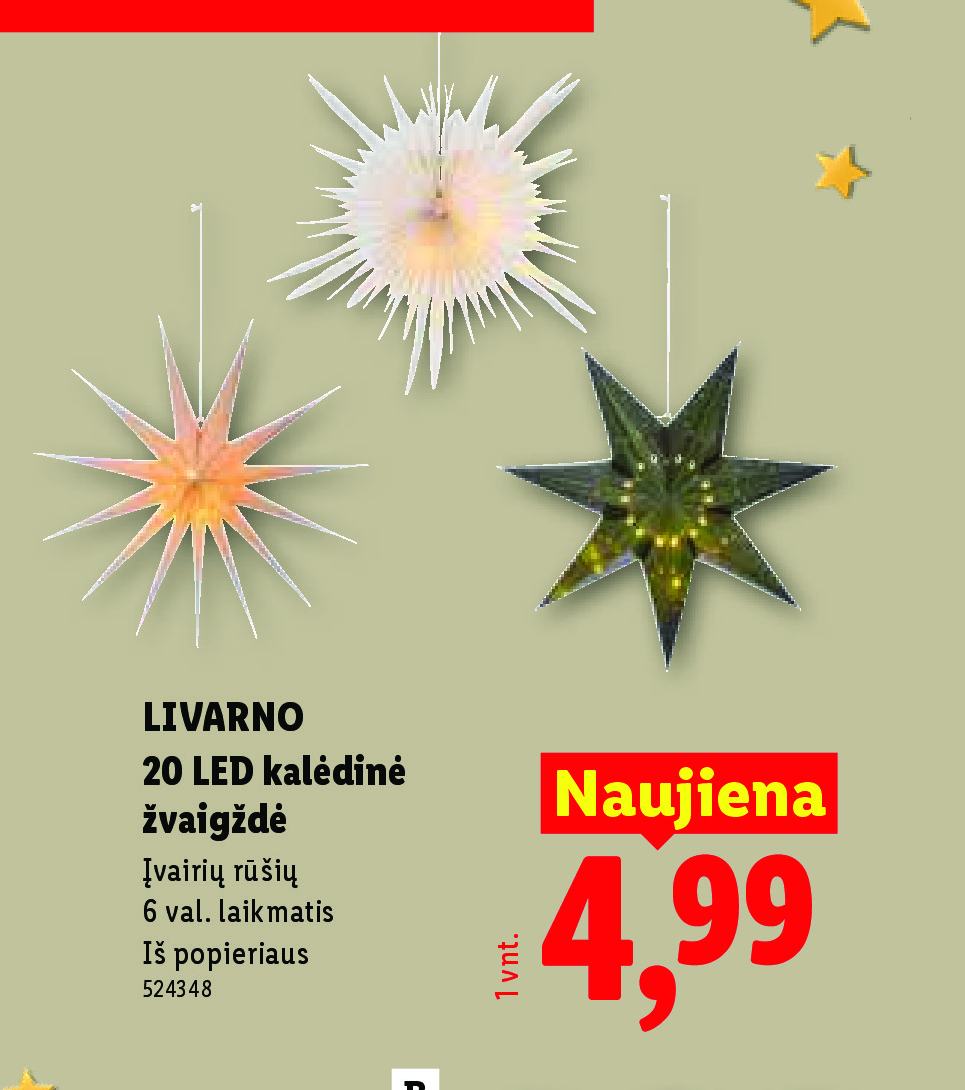 LIVARNO 20 LED kalėdinė žvaigždė, 1 vnt