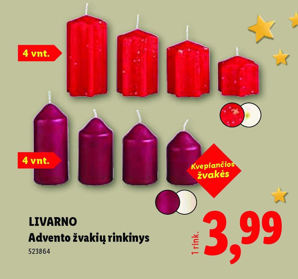 LIVARNO Advento žvakių rinkinys, 1 rink.