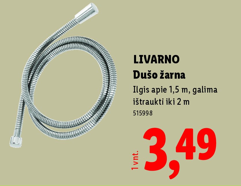 LIVARNO Dušo žarna, 1.5 m
