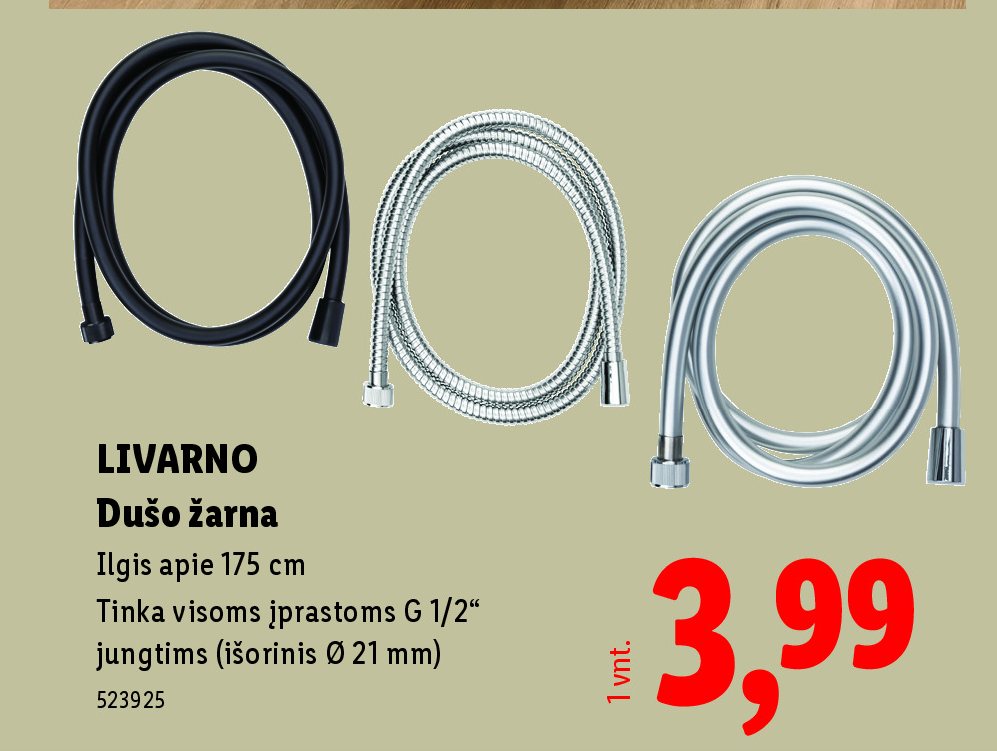 LIVARNO Dušo žarna, 175 cm